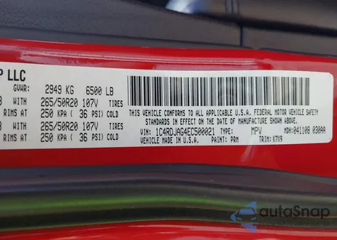 2014 Dodge Durango Sxt from USA, damaged, VIN 1C4RDJAG4EC500021